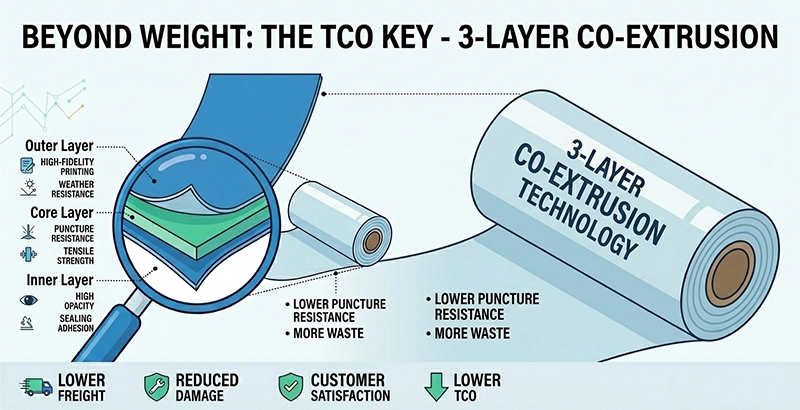 Beyond Weight: Why 3-Layer Co-Extrusion Technology is the Key to Reducing Logistics TCO