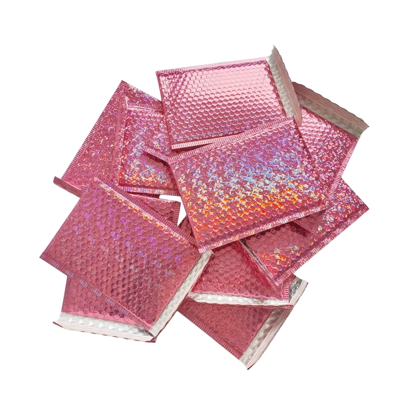 PAC-ZELON-Holographic-Hot-Pink-Bubble-Mailers-Shiny