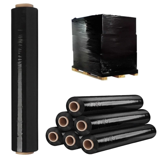 Opaque Black Stretch Film for Secure Pallet Wrapping & Privacy